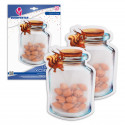 Zip bag 2pcs frasco esquilo gr