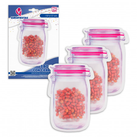 Zip bag 3pcs frasco com tampa med