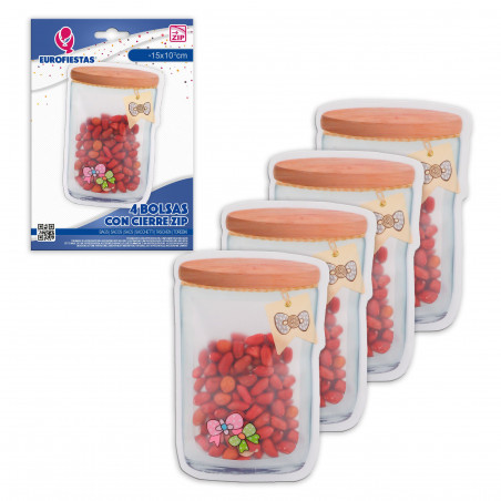 Bolsa zip 4pcs bote laços pequenos