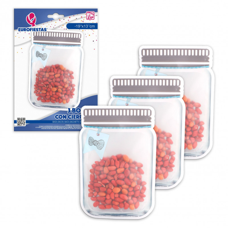 Zip bag 3pcs frasco loop med