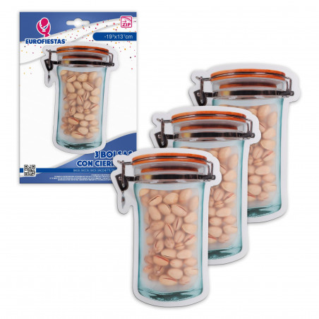 Zip bag 3pcs vintage med jar