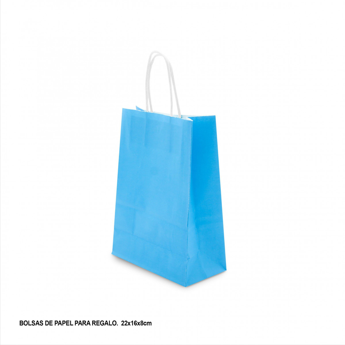 Sacola de papel 22x18x8cm azul claro