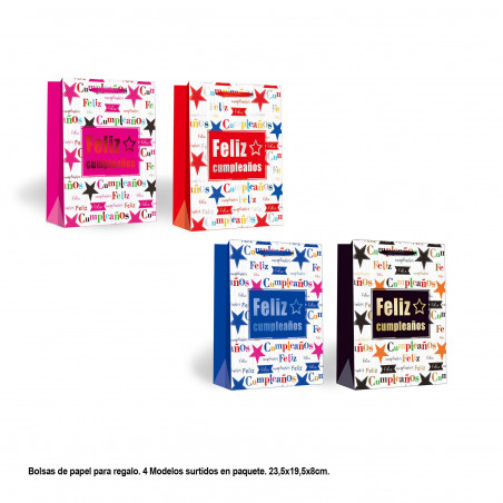Bolsa feliz aniversário tons 4 modelos pequena