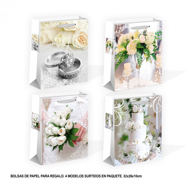 Bolsa de casamento com flores brilhantes 320x260x100mm 4ms