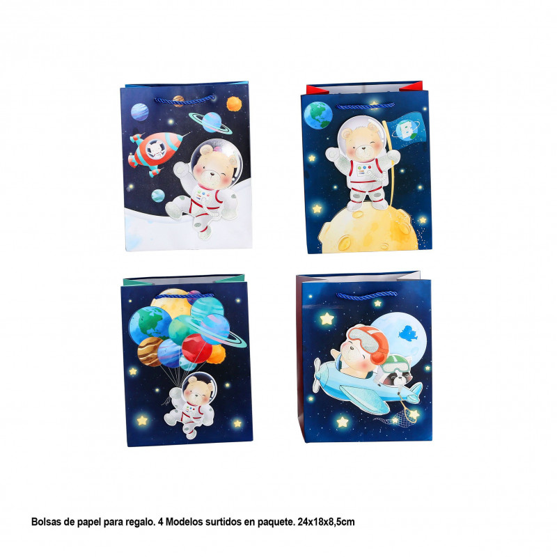 Bolsa 3D ursinho astronauta 240x180x85mm 4ms