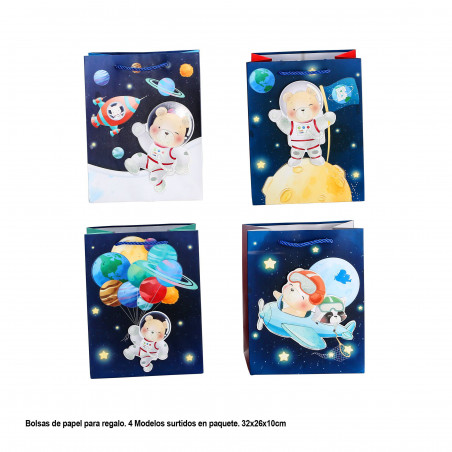 Bolsa 3d ursinho astronauta 320x260x100mm 4ms