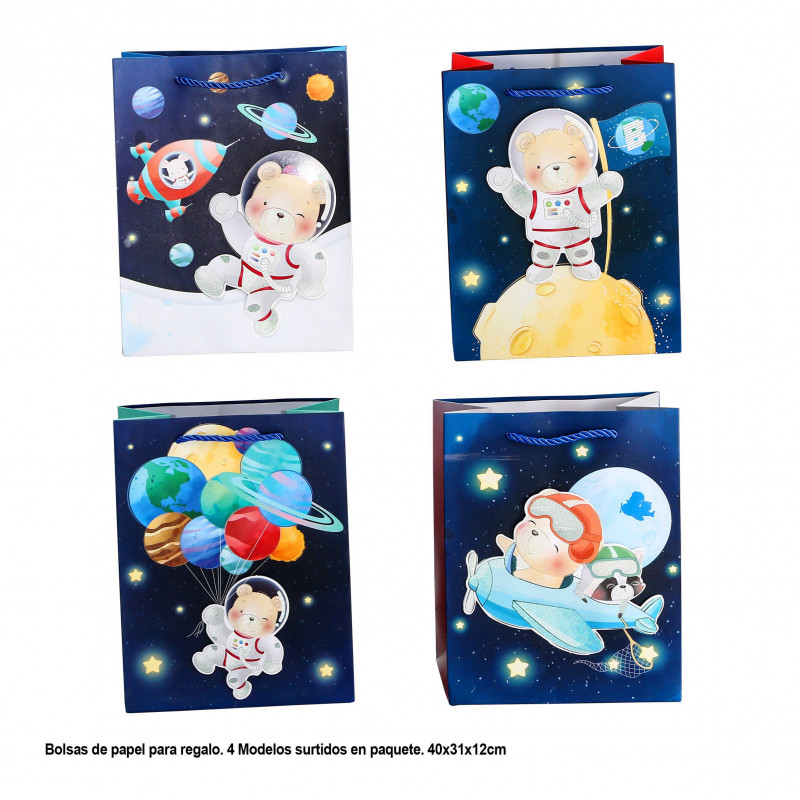 Bolsa 3D ursinho astronauta 400x310x120mm 4ms