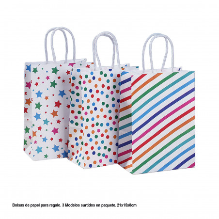 Bolsa de bolinhas e listras 210x150x80mm 3ms