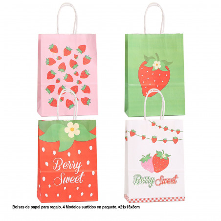 Bolsa de morangos berry sweet 21x15x8cm 4ms