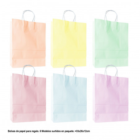 Bolsa cores pastel macaron 33x26x12cm 6ms gr