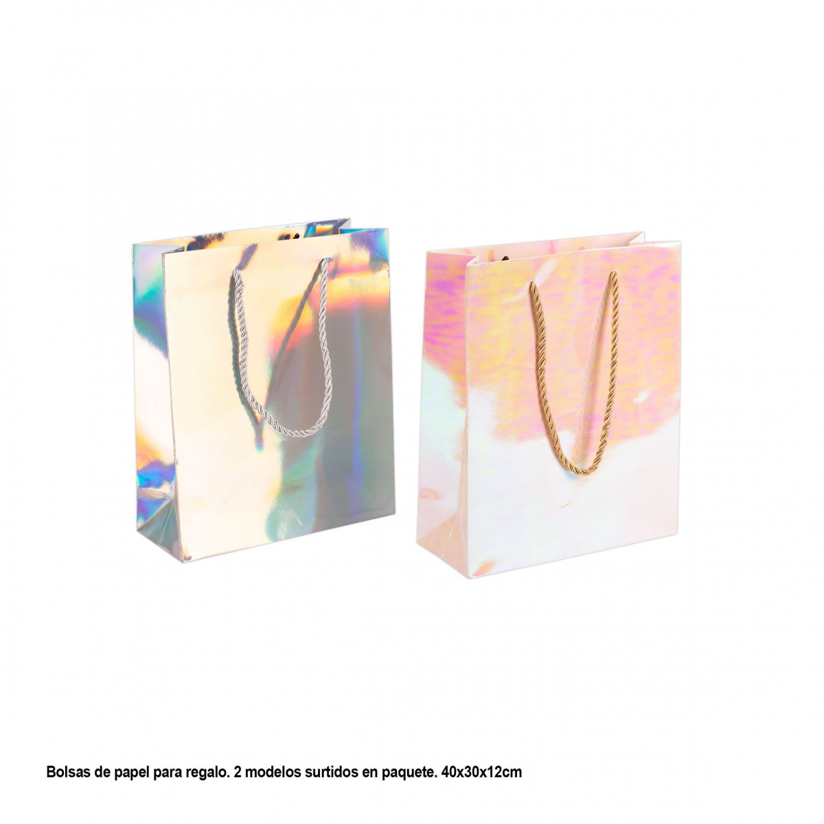 Bolsa brilho perolado 235x195x80mm gr