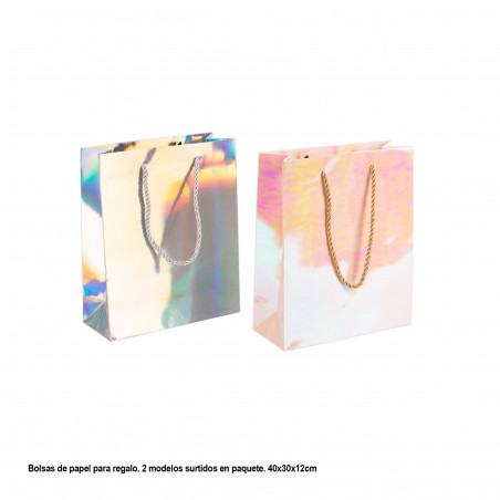 Bolsa brilho perolado 235x195x80mm gr