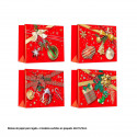 Bolsa horizontal Natal vermelha e dourada 42x31x12cm 4ms gr