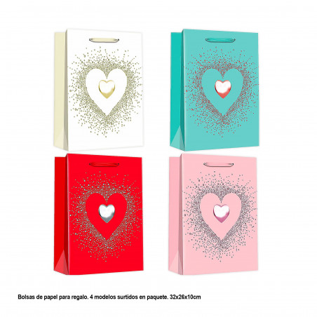 Bolsa dia dos namorados coração em coração 32x26x10cm 4ms med