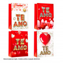 Bolsa de São Valentim te amo corações 40x30x12cm 4ms gr
