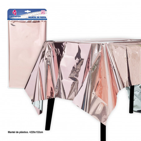 Toalha de mesa reutilizável 137 x 274 cm ouro rosa