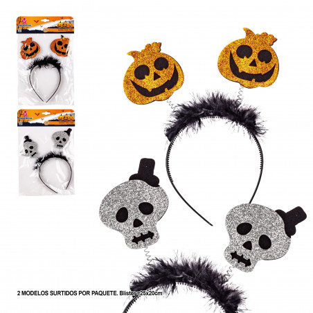 Tiara de Halloween caveiras 2m