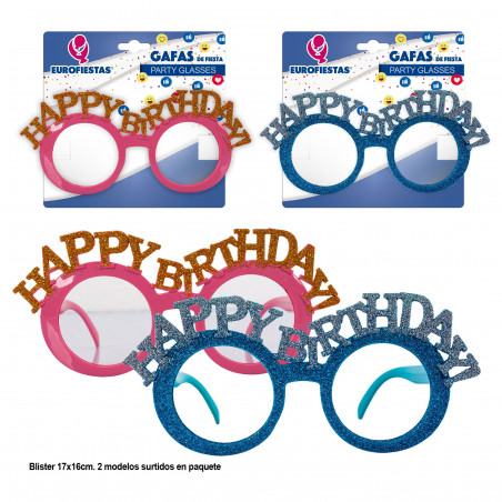 Óculos redondos de feliz aniversário 2ms