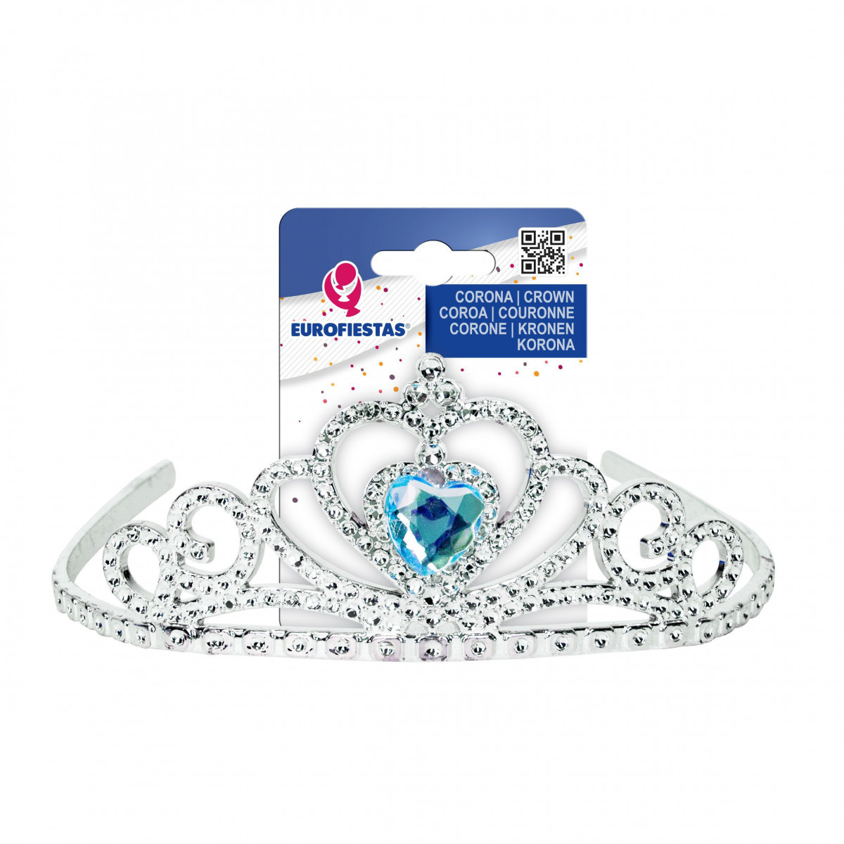 Coroa diamante coração azul