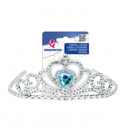 Coroa de diamante coração azul
