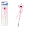 Varinha coração com laço rosa