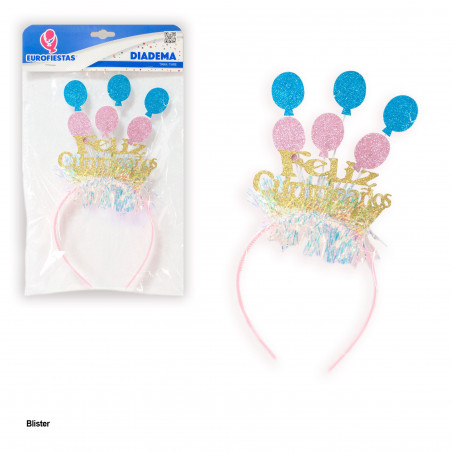 Tiara Feliz Aniversário com Brilhos Acessório Divertido para Festas