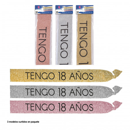 Banda tenho 18 anos preta 3 cores sortidas