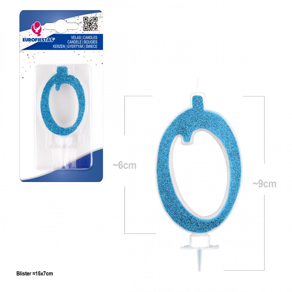 Candle purpurina azul 0