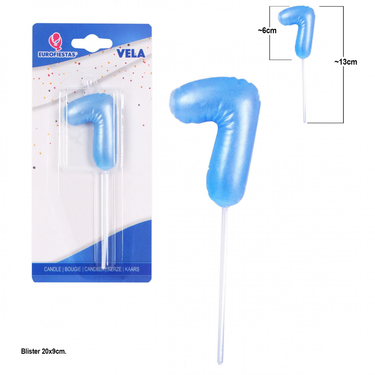 Vela gorda celeste nº 7