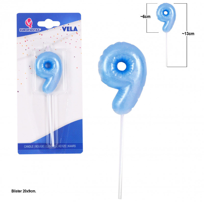 Vela gorda celeste nº 9