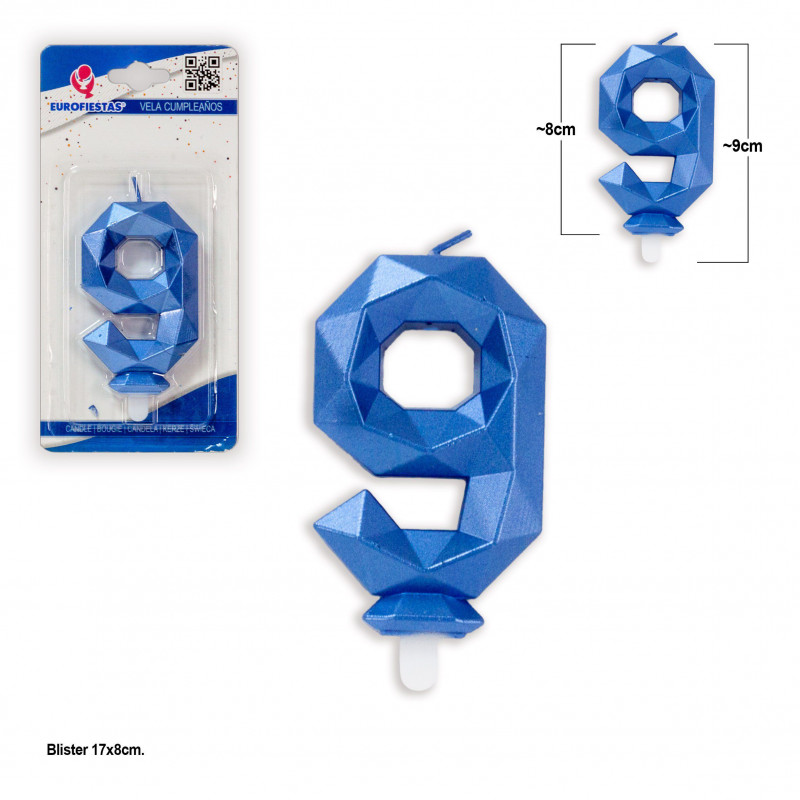 Vela poligonal azul 9