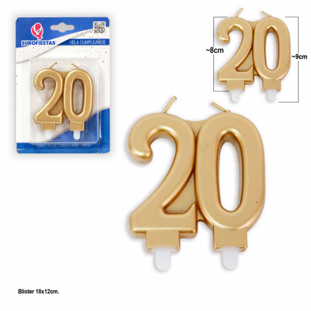Vela bloco ouro 20