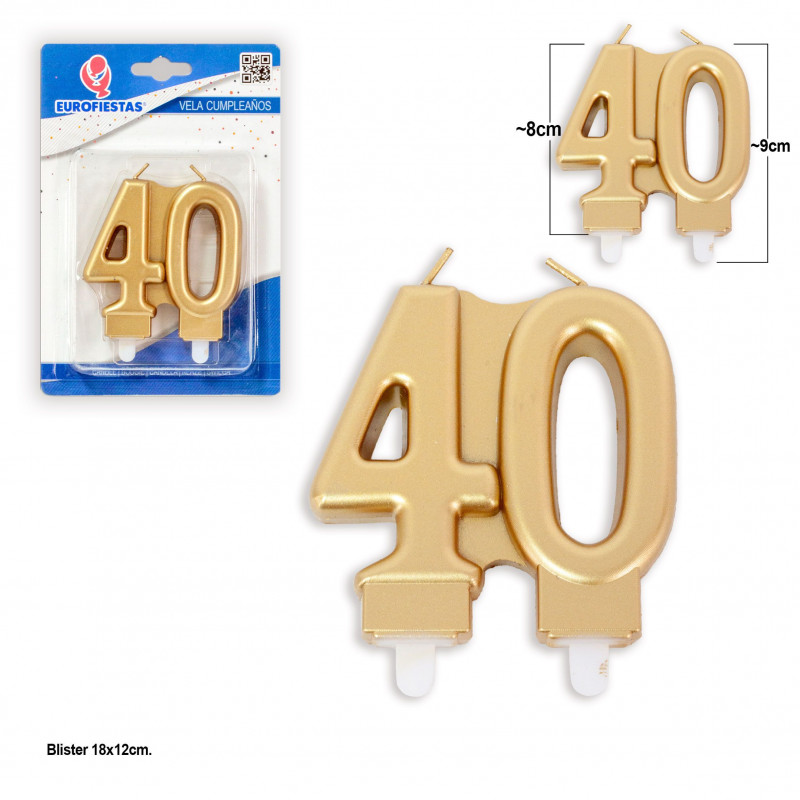 Vela bloco ouro 40