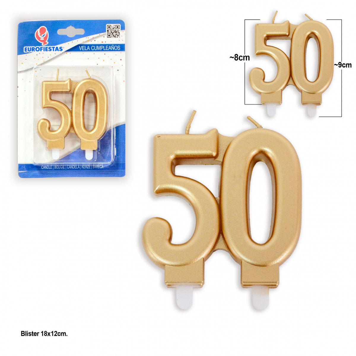 Vela bloco ouro 50