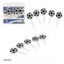 Pacote de 6 velas decorativas de futebol para bolos e festas temáticas
