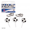Pacote de 5 velas decorativas de futebol para bolos e festas temáticas