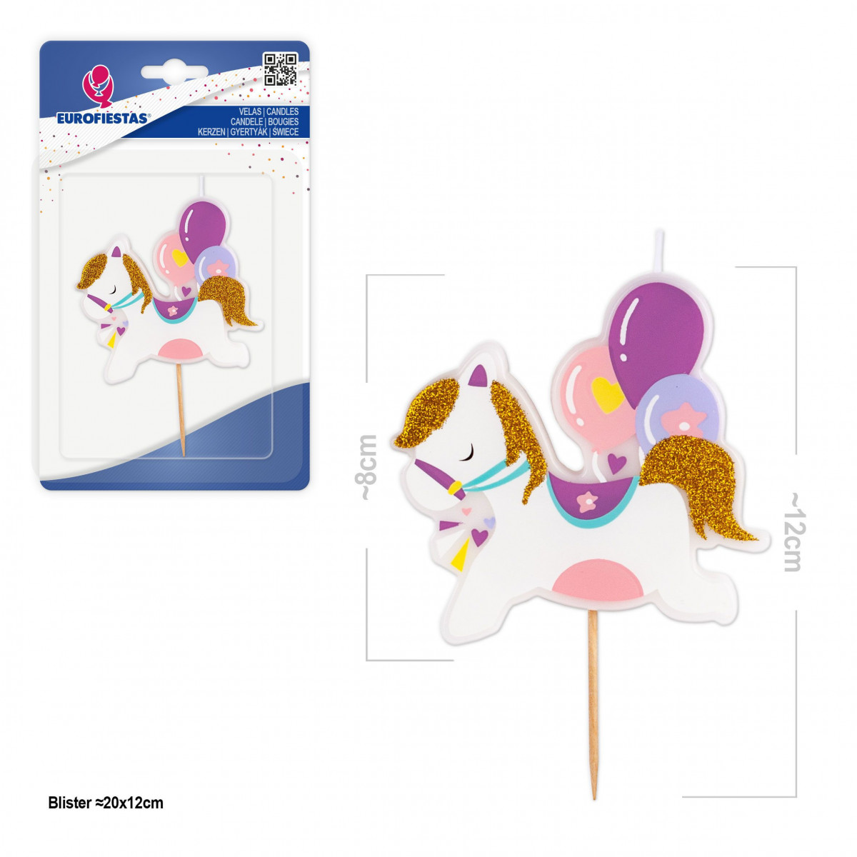 Vela de aniversário Glitter Pony