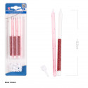 Velas cilindro rosa e purpurina 12pcs