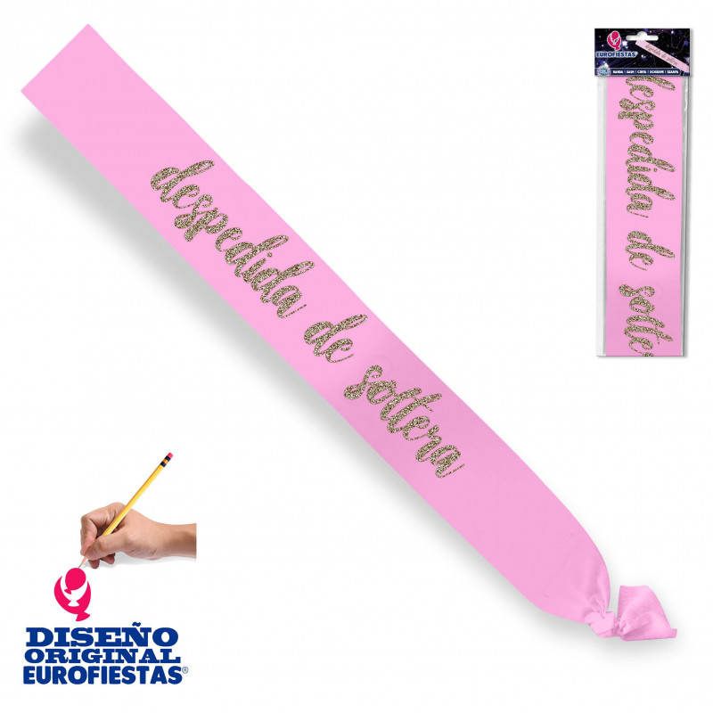Faixa rosa com glitter dourado