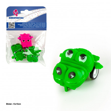 Brinquedo para piñata cabeça de dragão com rodas 3pcs