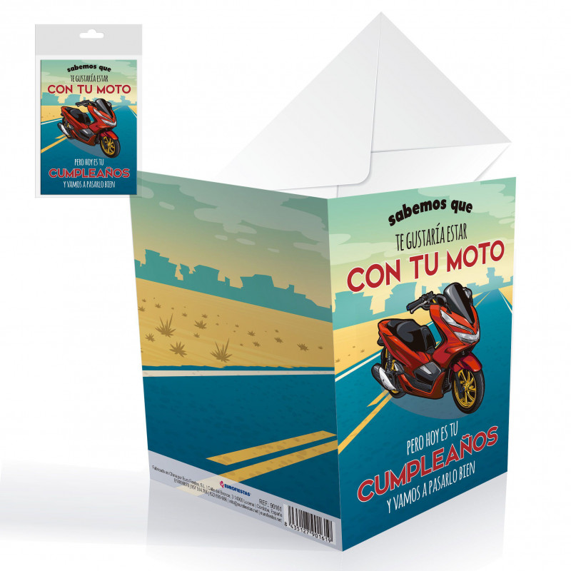 Cartão de aniversário moto