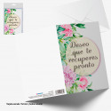 Cartão de melhoras com um círculo de flores