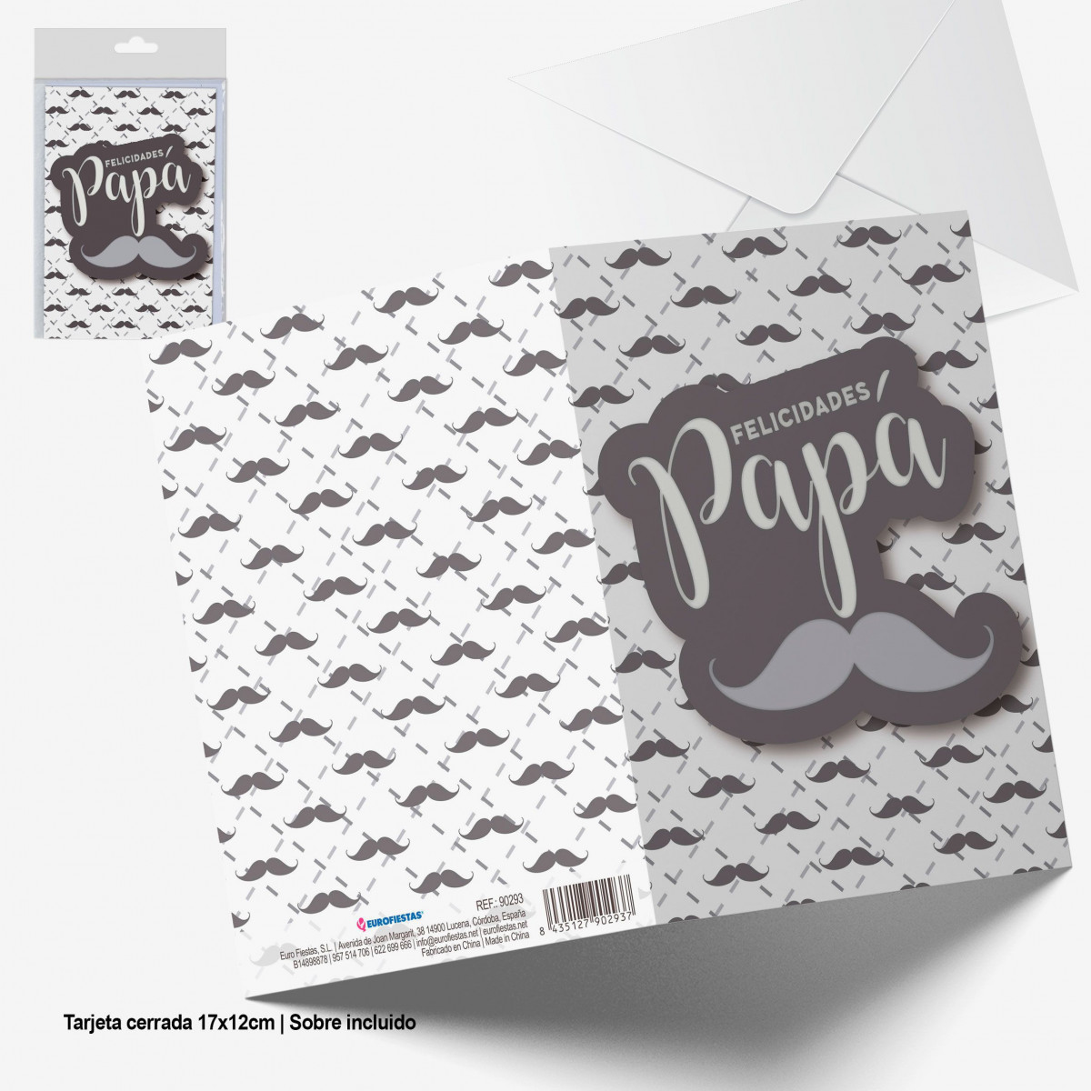 Cartão de felicitação, parabéns papai bigodes.