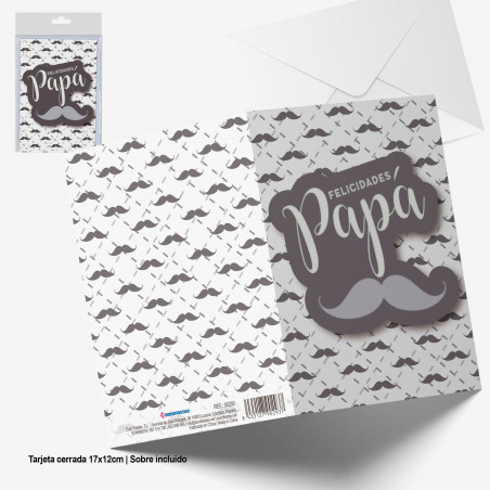 Cartão de felicitações parabéns pai bigodes