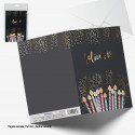 Cartão metálico ouro feliz 18 velas