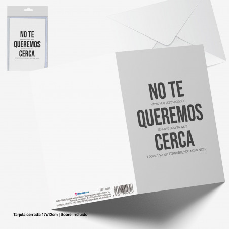 Cartão de felicitações não queremos você por perto