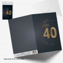Cartão preto com estrelas douradas happy 40