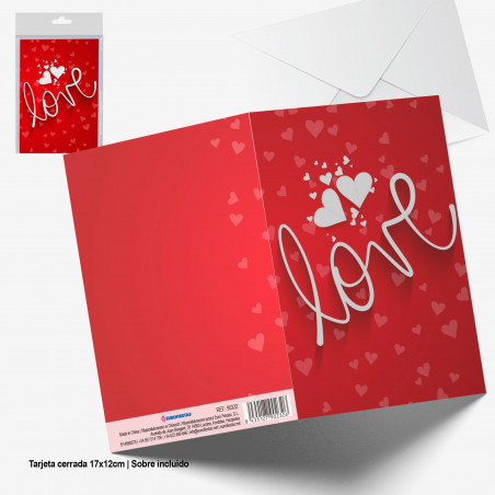 Cartão branco amor vermelho