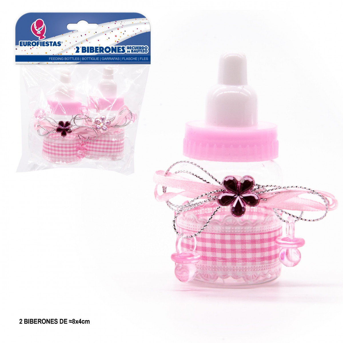 Mamadeira broche flor rosa