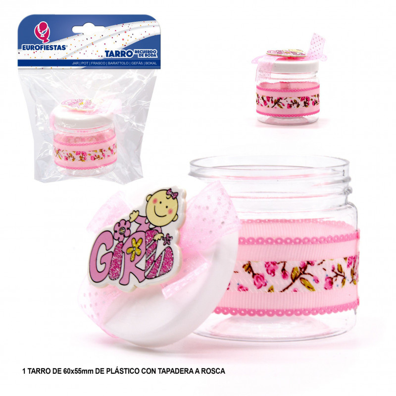 Tarro flores menina rosa
